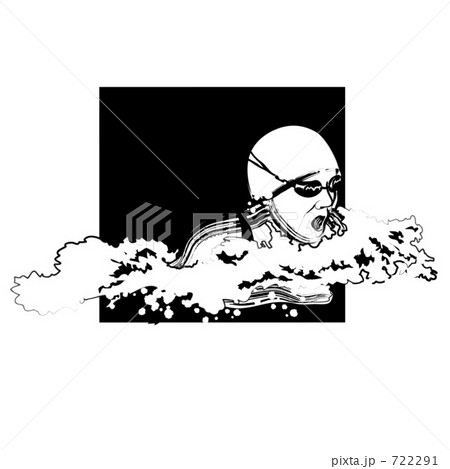 平泳ぎのイラストのイラスト素材