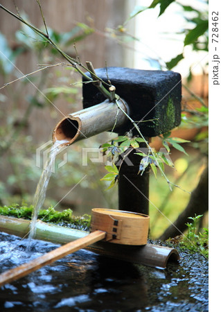 三千院の庭園のつくばい 728462