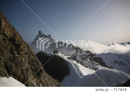 独標から北鎌尾根、槍ケ岳山頂 737849