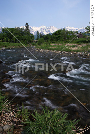 姫川 大出のつり橋 姫川 大出のつり橋 747517