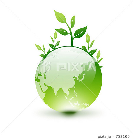 エコ エコロジー 自然環境 環境破壊 低炭素 やさしい地球のイラスト素材