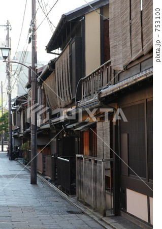 京都の祇園白川の町並み 753100