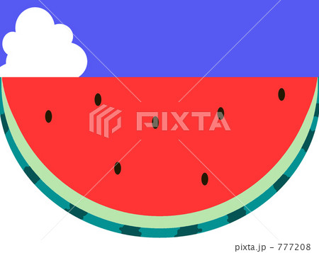 表皮付きの切ったスイカ 777208