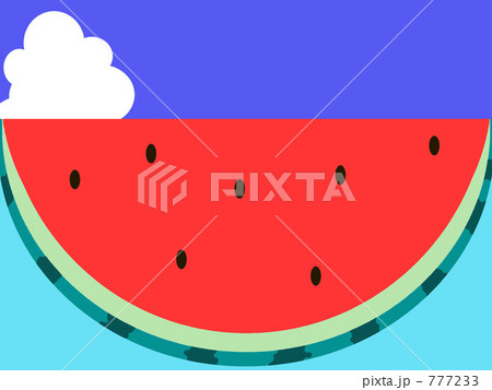 表皮付きの切ったスイカ (ライトブルー) 表皮付きの切ったスイカ (ライトブルー) 777233