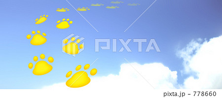 青空と遠ざかる猫の黄色い足跡 ワイド画面 青空と遠ざかる猫の黄色い足跡 ワイド画面 778660