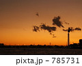 工場と夕日 785731