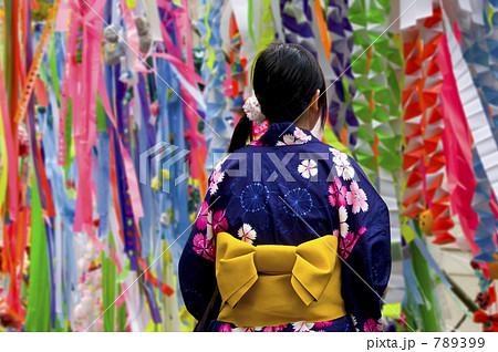 七夕祭り浴衣の少女 七夕祭り浴衣の少女 789399