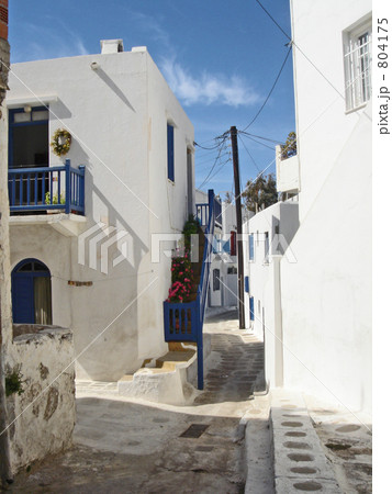 ミコノスタウンの住宅街と小路 804175