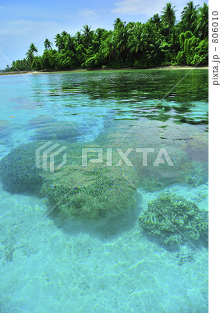 マーシャル諸島共和国 海 島の写真素材