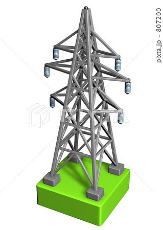 鉄塔 高圧線 送電線 電気 のイラスト素材 8070