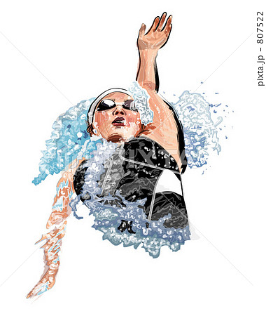 水泳背泳ぎイラストレーションのイラスト素材 807522 Pixta
