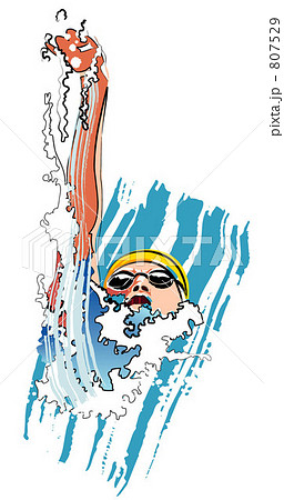 水泳背泳ぎイラストレーションのイラスト素材 807529 Pixta