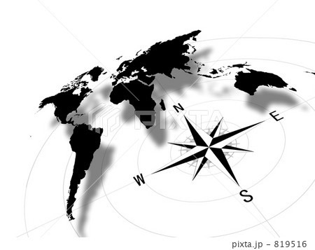 コンパスと世界地図 ビジネス方針 ビジネスのイラスト素材