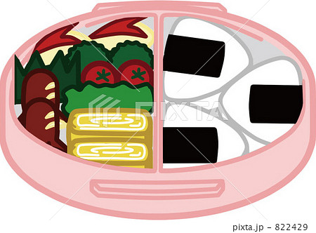 お弁当 ウィンナー 卵焼きのイラスト素材 2429