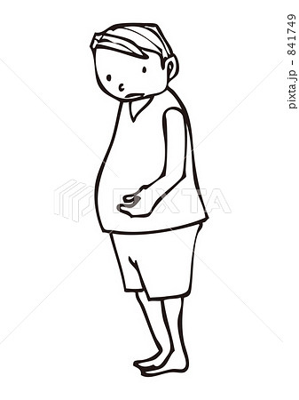 メタボ中年男性のイラスト 841749