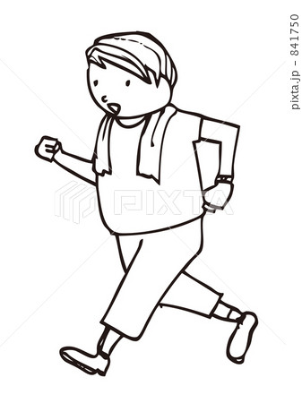 メタボ中年男性のイラストのイラスト素材