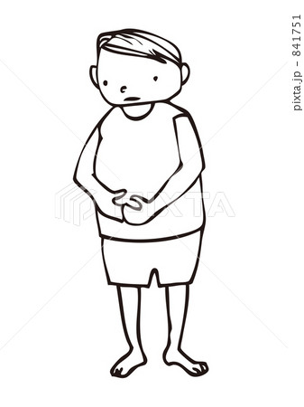 メタボ中年男性のイラスト 841751