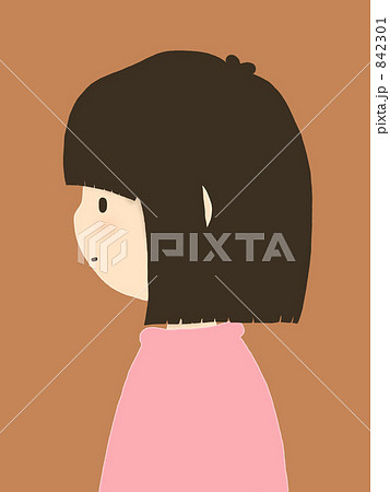 女の子イラスト横顔笑顔のイラスト素材 842301 Pixta