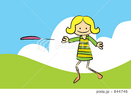 フリスビーのイラスト素材