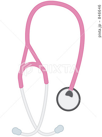聴診器 ピンク のイラスト素材