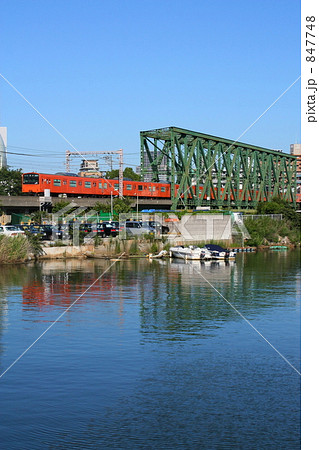 尻無川を渡る大阪環状線201系 尻無川を渡る大阪環状線201系 847748