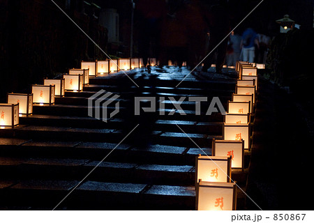 高野山のろうそく祭の灯籠の列 850867
