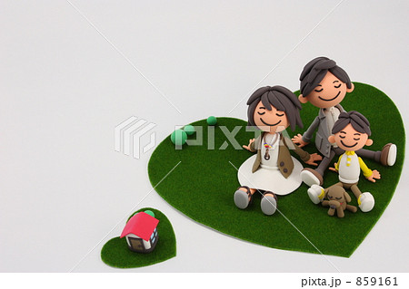 ハートの芝生　仲良し家族 859161
