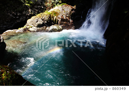 滝つぼの光と虹 860349
