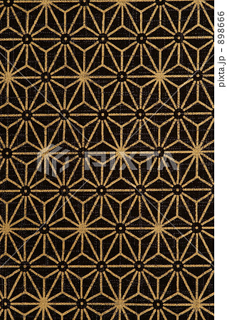 和布麻の葉文様黒 898666