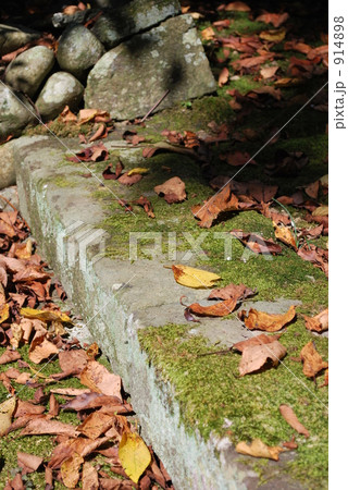 古いお寺の苔むした石段 古いお寺の苔むした石段 914898