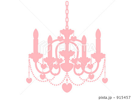 シャンデリア ピンクのシルエット のイラスト素材