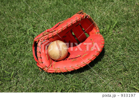 ファーストミットオレンジと硬球 ファーストミットオレンジと硬球 933197