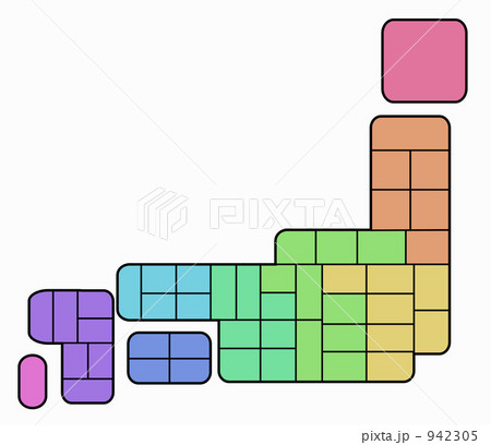 日本列島（地方色分け） 942305
