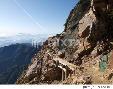 唐松岳山頂付近の登山道 942836