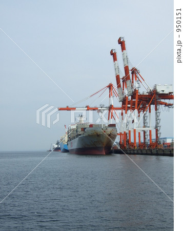 ガントリークレーンと貨物船 950151