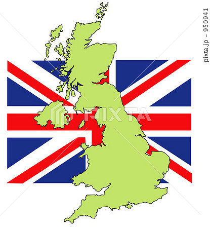 イギリス 国旗背景 のイラスト素材