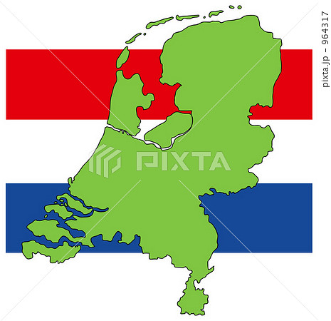 オランダ 国旗背景 のイラスト素材