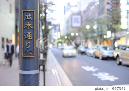 高級ブティック街並木通りの夕暮れ 967341