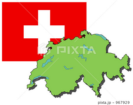 スイス 国旗背景 のイラスト素材