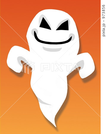ハロウィンのおばけ（オレンジ背景） 973856