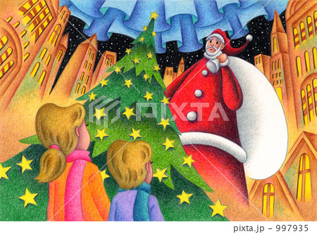 大きなサンタとクリスマスツリー 大きなサンタとクリスマスツリー 997935
