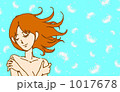 風と羽根と女性。 1017678