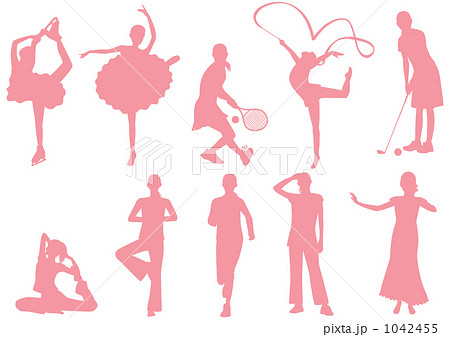 シルエットの女性 スポーツ のイラスト素材 1042455 Pixta