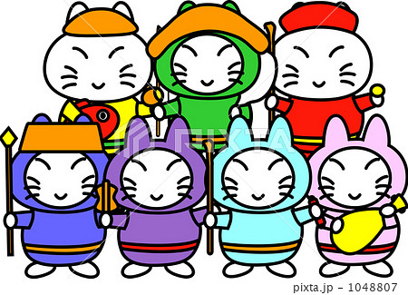 七福神のねこのたまちゃんのイラストです。 1048807