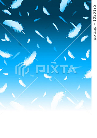 舞い散る羽根 水色のイラスト素材 1050135 Pixta