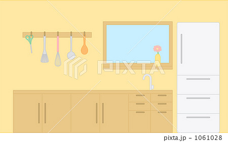 キッチン 背景あり のイラスト素材 1061028 Pixta
