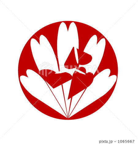 花紋２．紅団扇（赤） 1065667