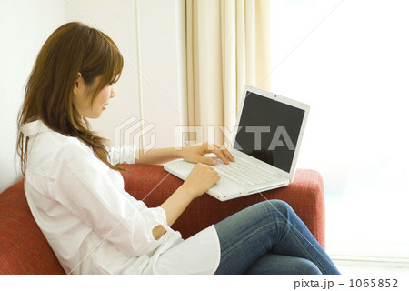 ネットを楽しむ女性 1065852