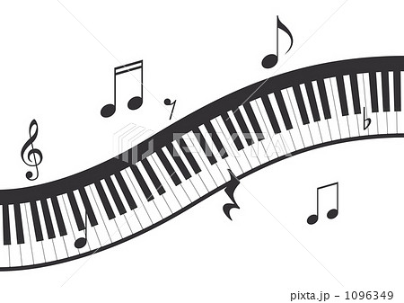 ピアノの鍵盤 ｌ黒 のイラスト素材 1096349 Pixta