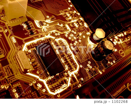 光 抵抗 部品 科学 コンデンサー 緑色 技術　電子回路 回路 基板 1102268